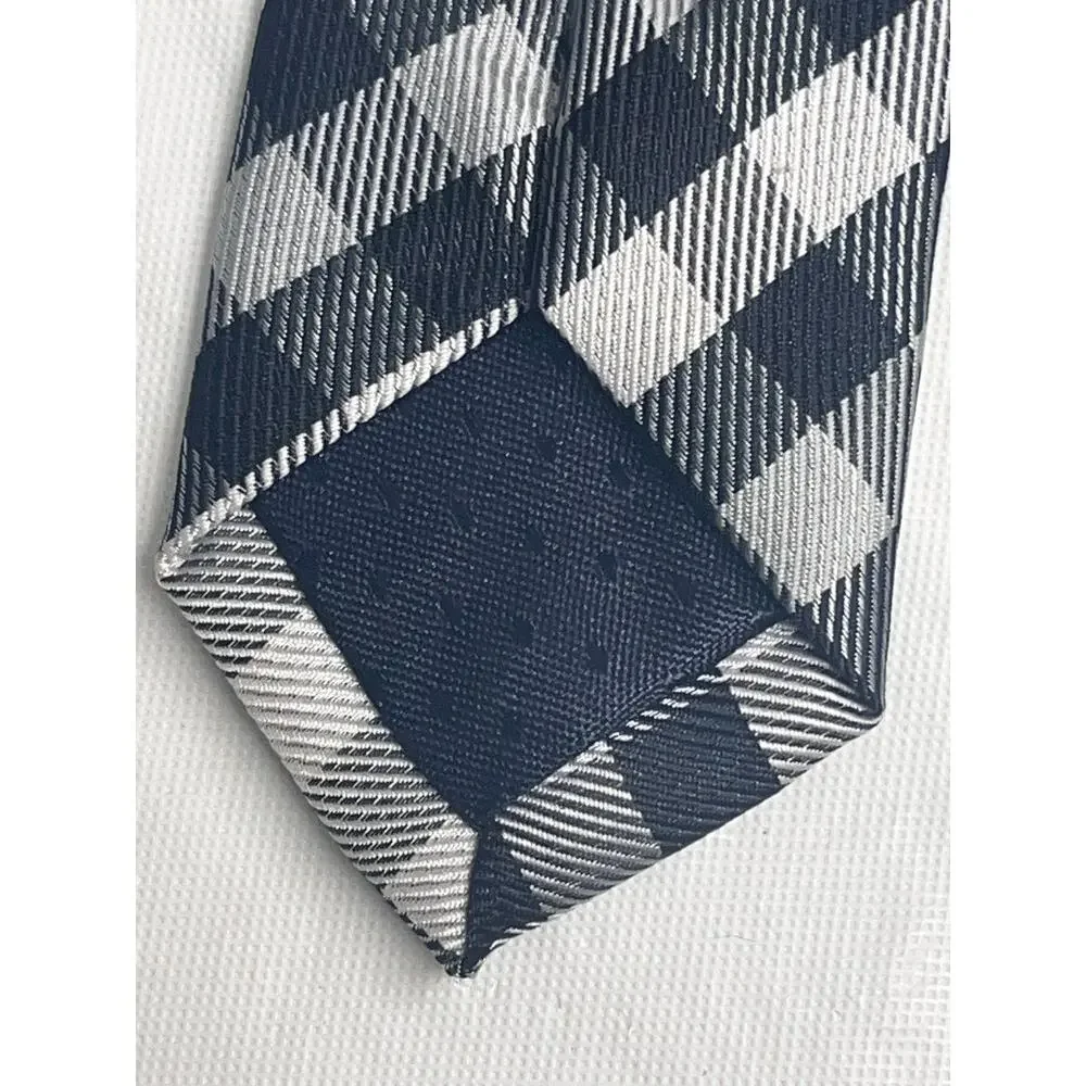 DANIEL Hand Made Tie - Black & White Checkered - Slim Necktie 2.5